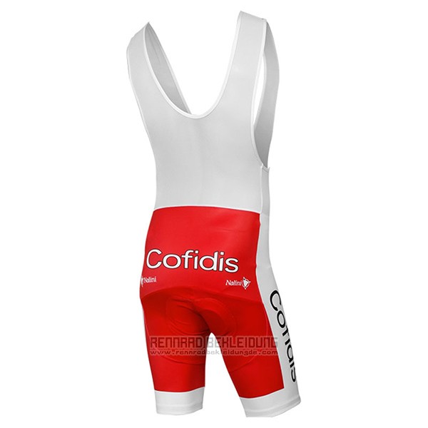 2017 Fahrradbekleidung Cofidis Rot Trikot Kurzarm und Tragerhose